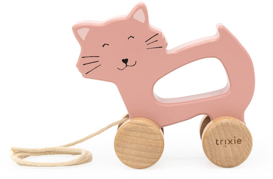 Wooden pull along toy - Mrs. Cat