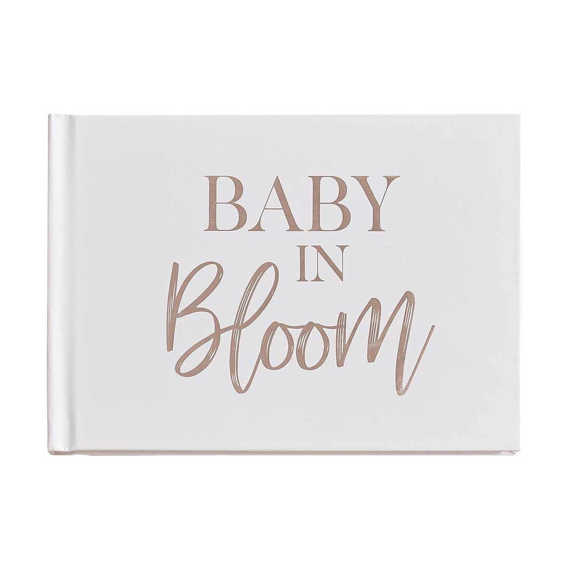 Rose gold and powder-colored baby shower guestbook