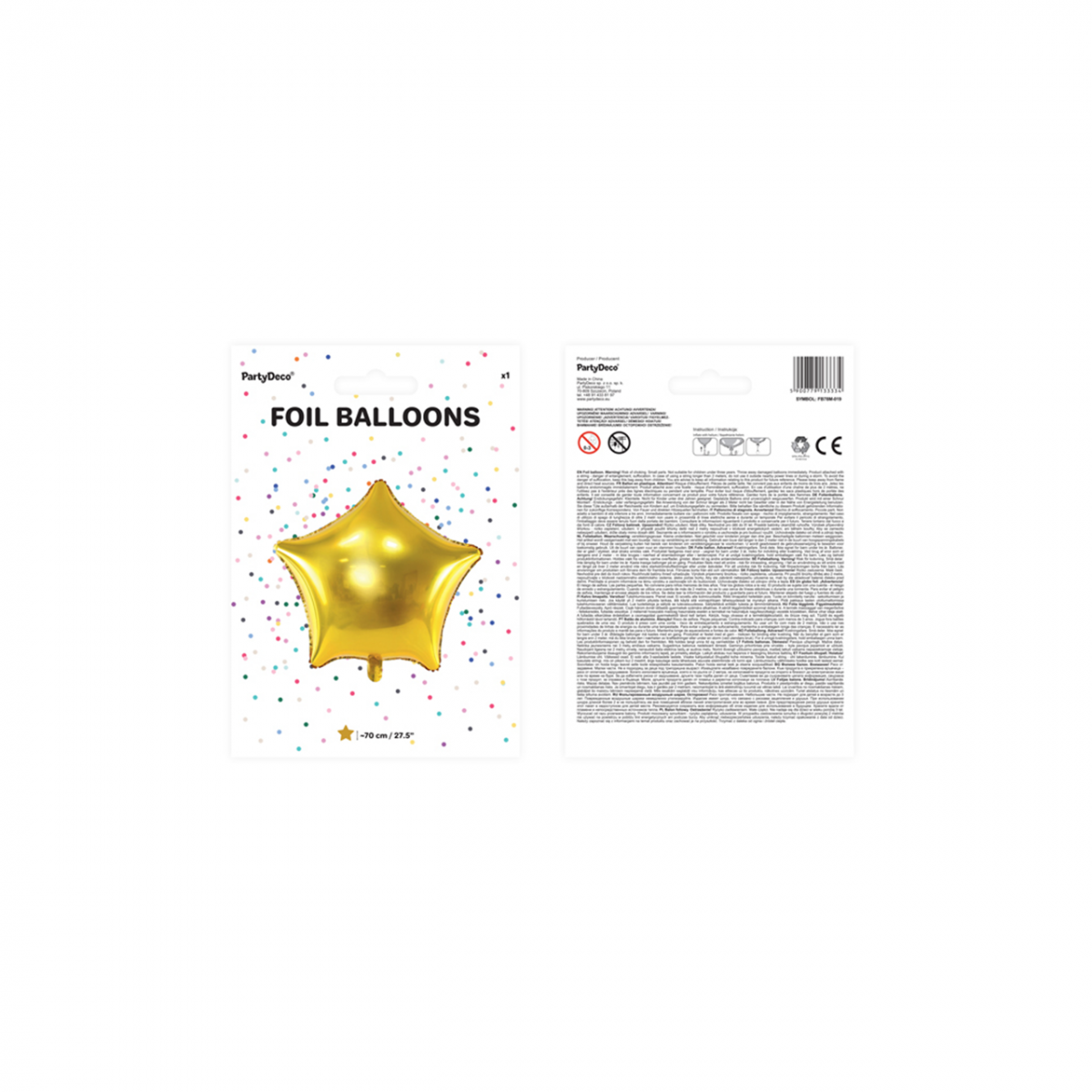 Foil balloon star, gold