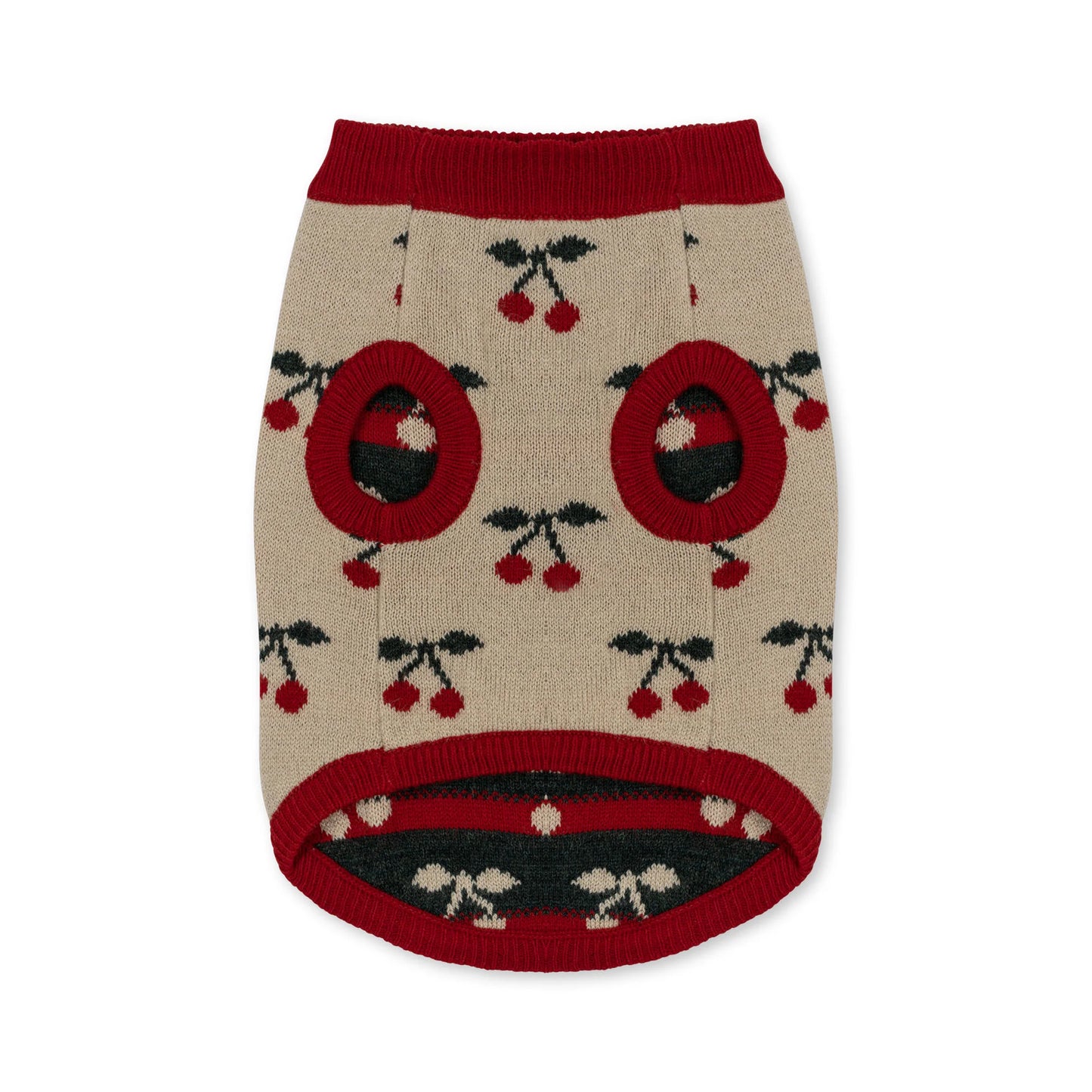 cherry knit dog vest - cherry