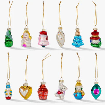 12 Mini Glass Baubles