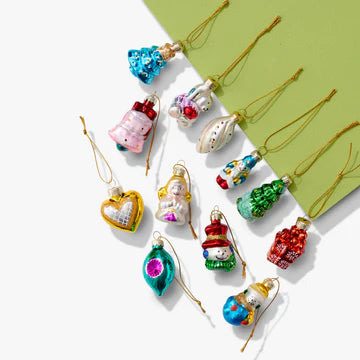 12 Mini Glass Baubles