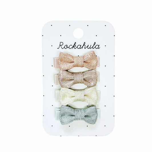 Nordic Shimmer Mini Bow Clips