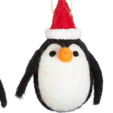 Penguin Felt Decoration - With Hat