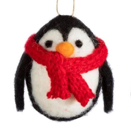 Penguin Felt Decoration - With scarf