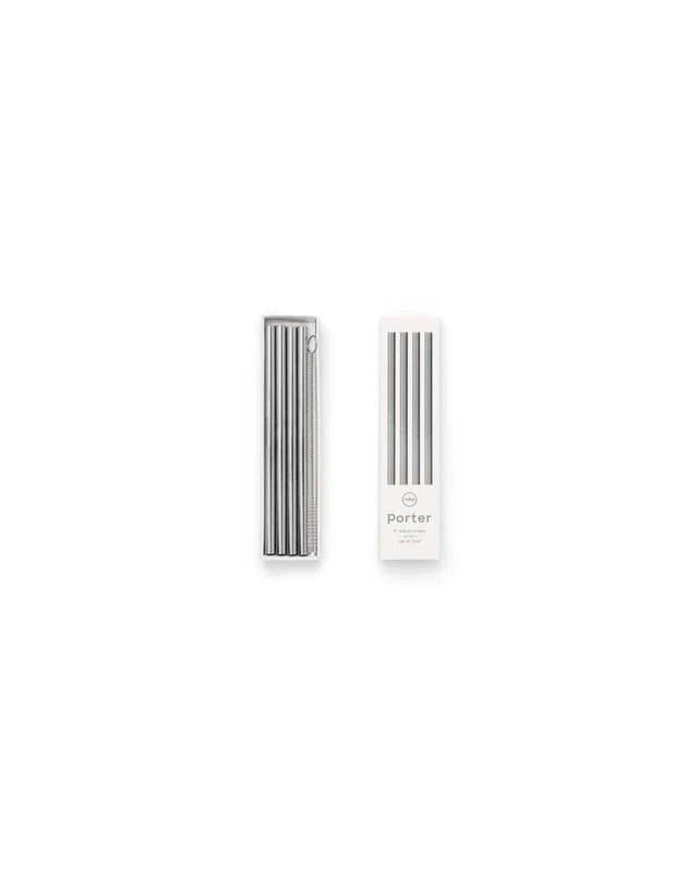 Metal straws silver