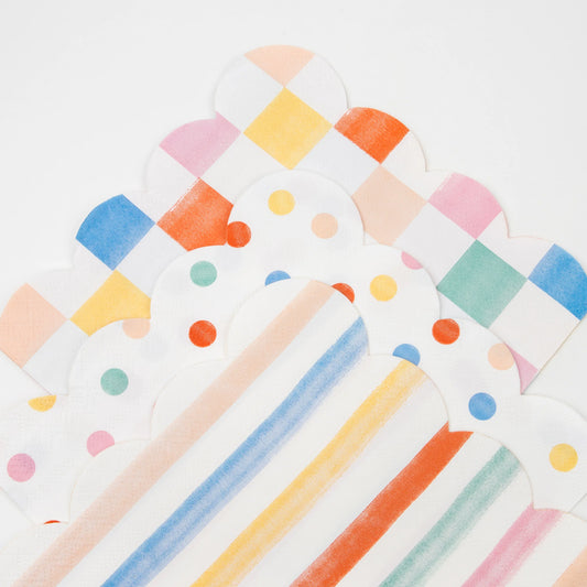 Colourful Pattern Large Napkins (x 16)