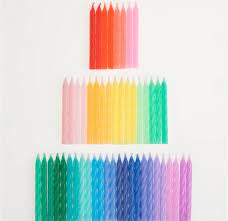 Rainbow Twisted Mini Candles (x 50)