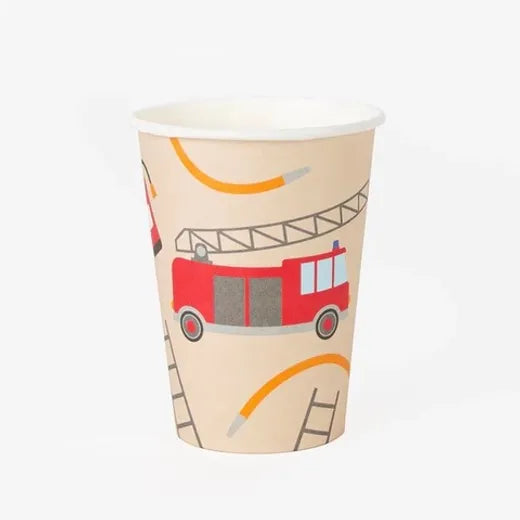 8 fire truck cups