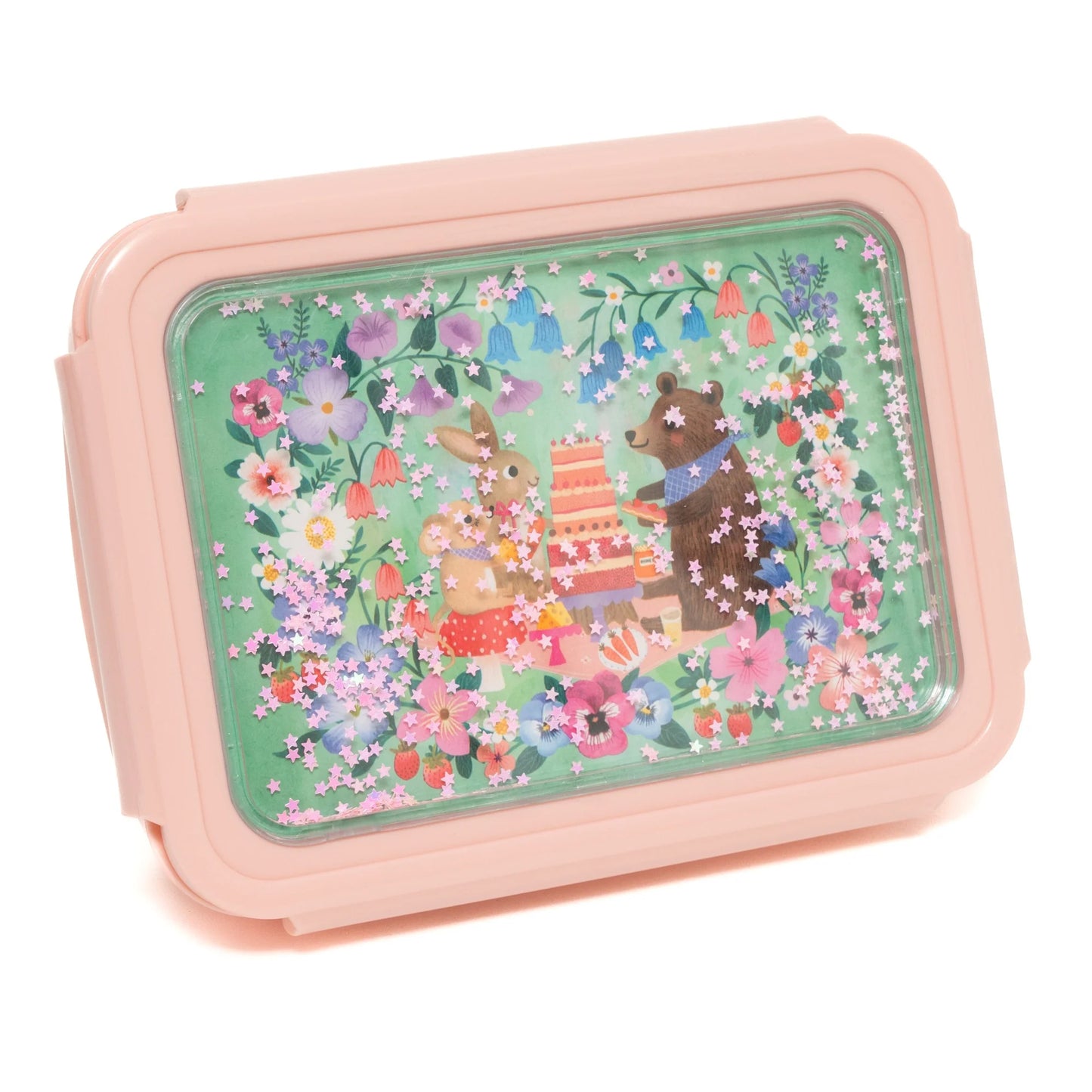 Lunchbox bear bunny and mouse with pink stars