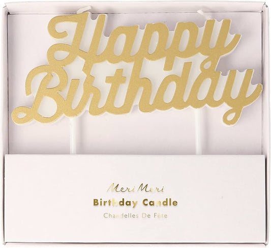 Gold Happy Birthday Candle