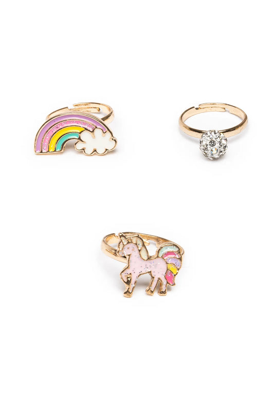 Boutique Unicorn Rainbow Rings x 3