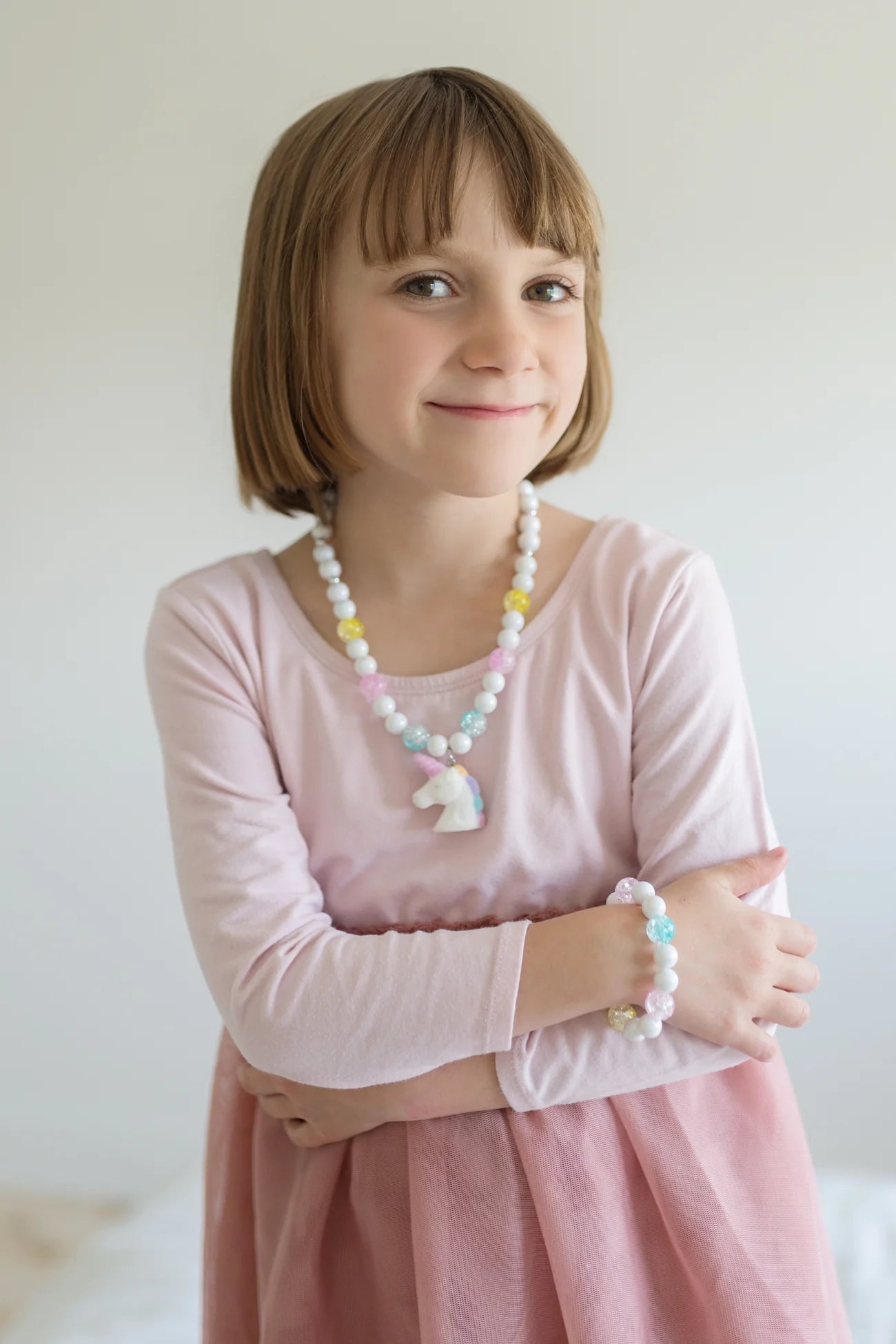 White Unicorn Necklace and Bracelet