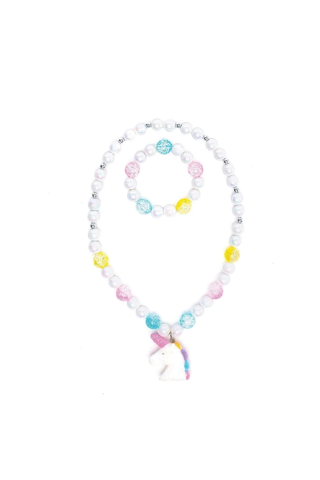 White Unicorn Necklace and Bracelet