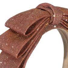 Glitter Bow headband - old rose