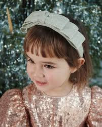 Glitter Bow headband - silver