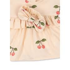 DOLL CLOTHES SET GOTS - Cherry pink