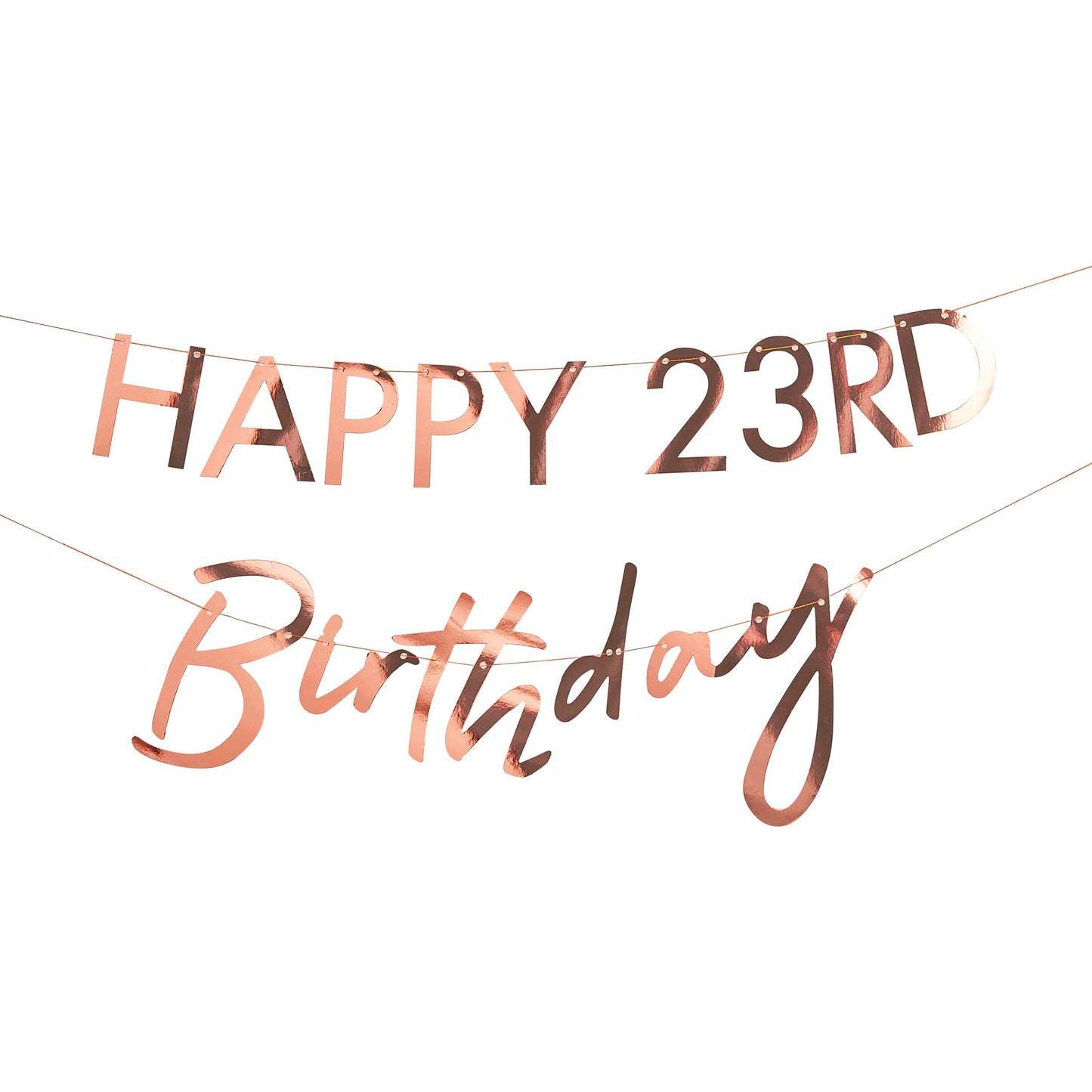 Customisable Milestone Rose Gold Birthday Banner