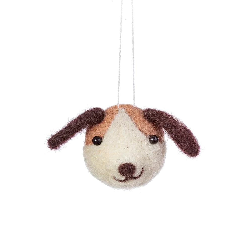 Mini Dog Head Felt Decoration