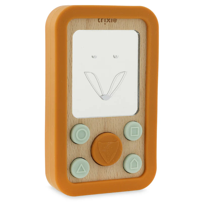 Trixie Baby monitor made of wood and silicone - Assorted animal designs - Yellow