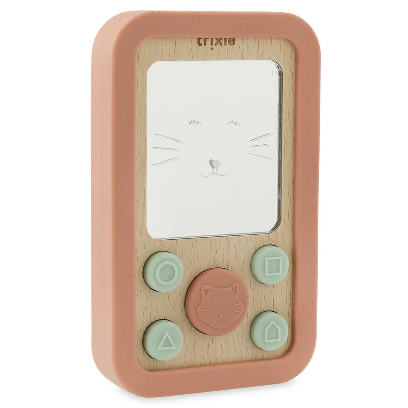 Trixie Baby monitor made of wood and silicone - Assorted animal designs - Pink