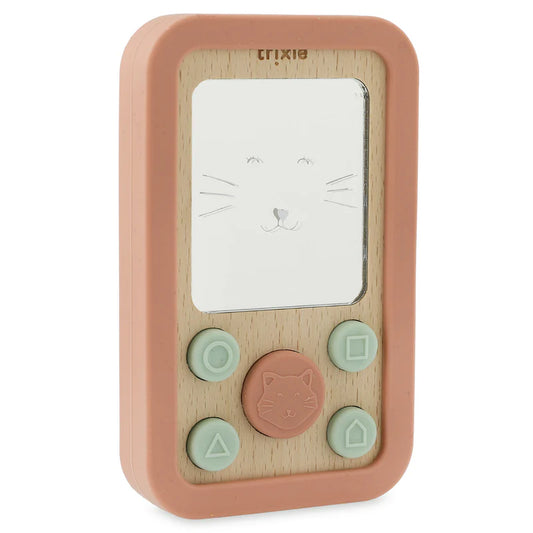 Trixie Baby monitor made of wood and silicone - Assorted animal designs - Pink