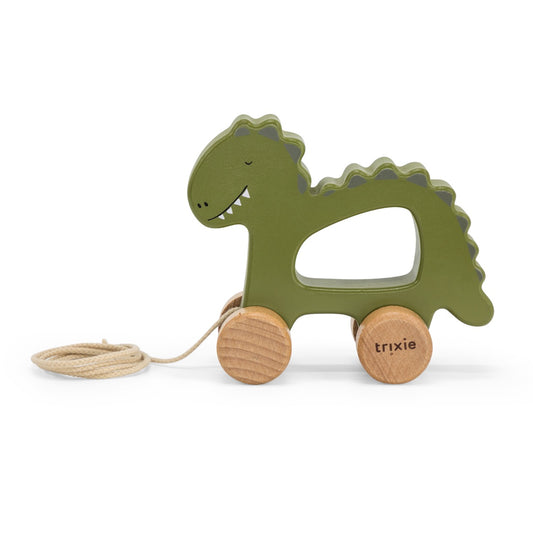 Wooden pull along toy - Mr. Dino