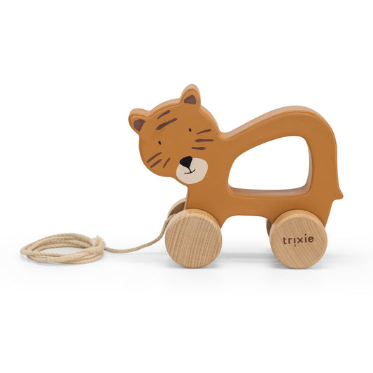 Wooden pull along toy - Mr. Tiger