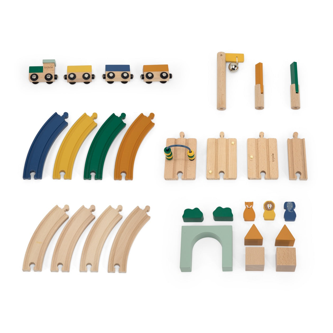 Wooden railway set All Animals