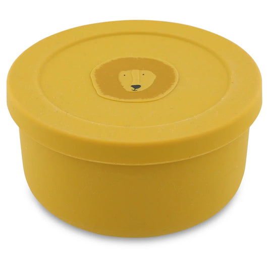 Silicone snack pot with lid - Mr. Lion