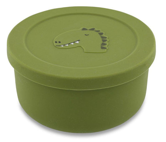 Silicone snack pot with lid - Mr. Dino