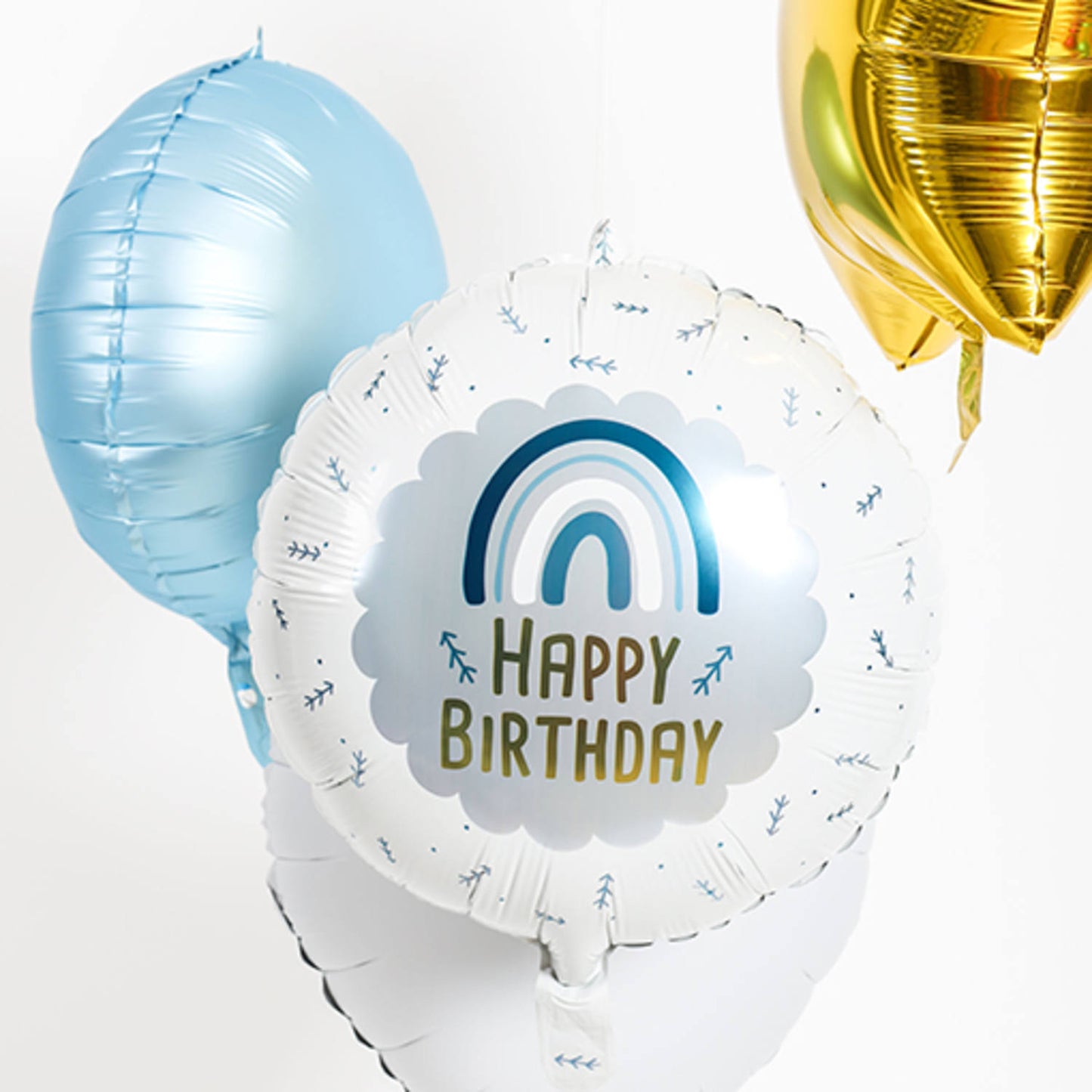 Foil Balloon Birthday Rainbow Blue