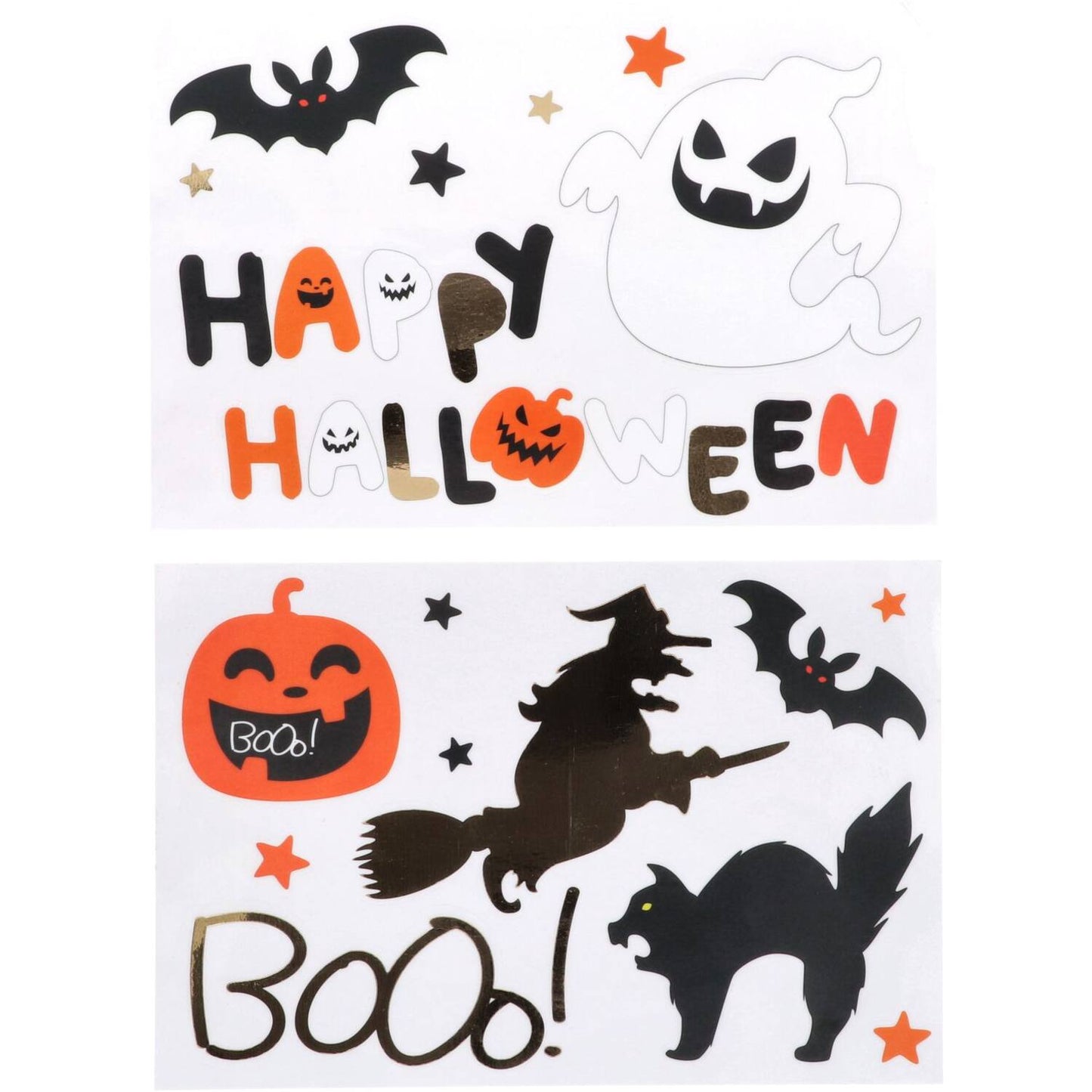 Window Stickers Halloween Characters - Halloween BoOo! - 18 stickers