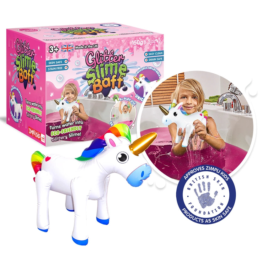 Pink & Purple Glitter Slime Baff with Unicorn Inflatable