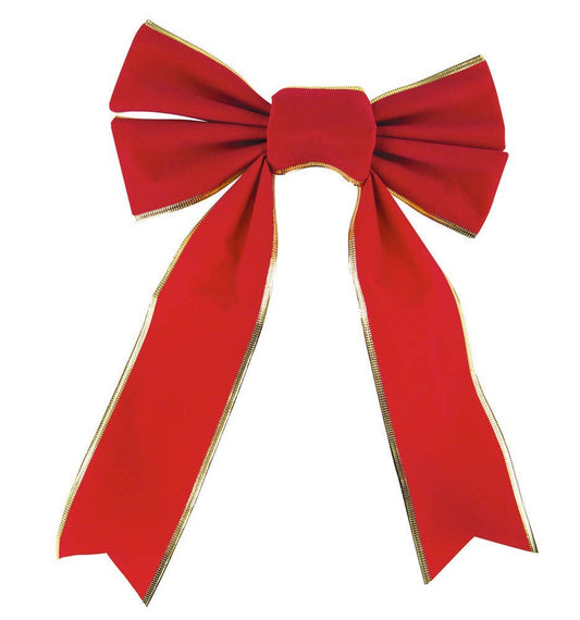 RED AND GOLD VELVET BOW SIZE M