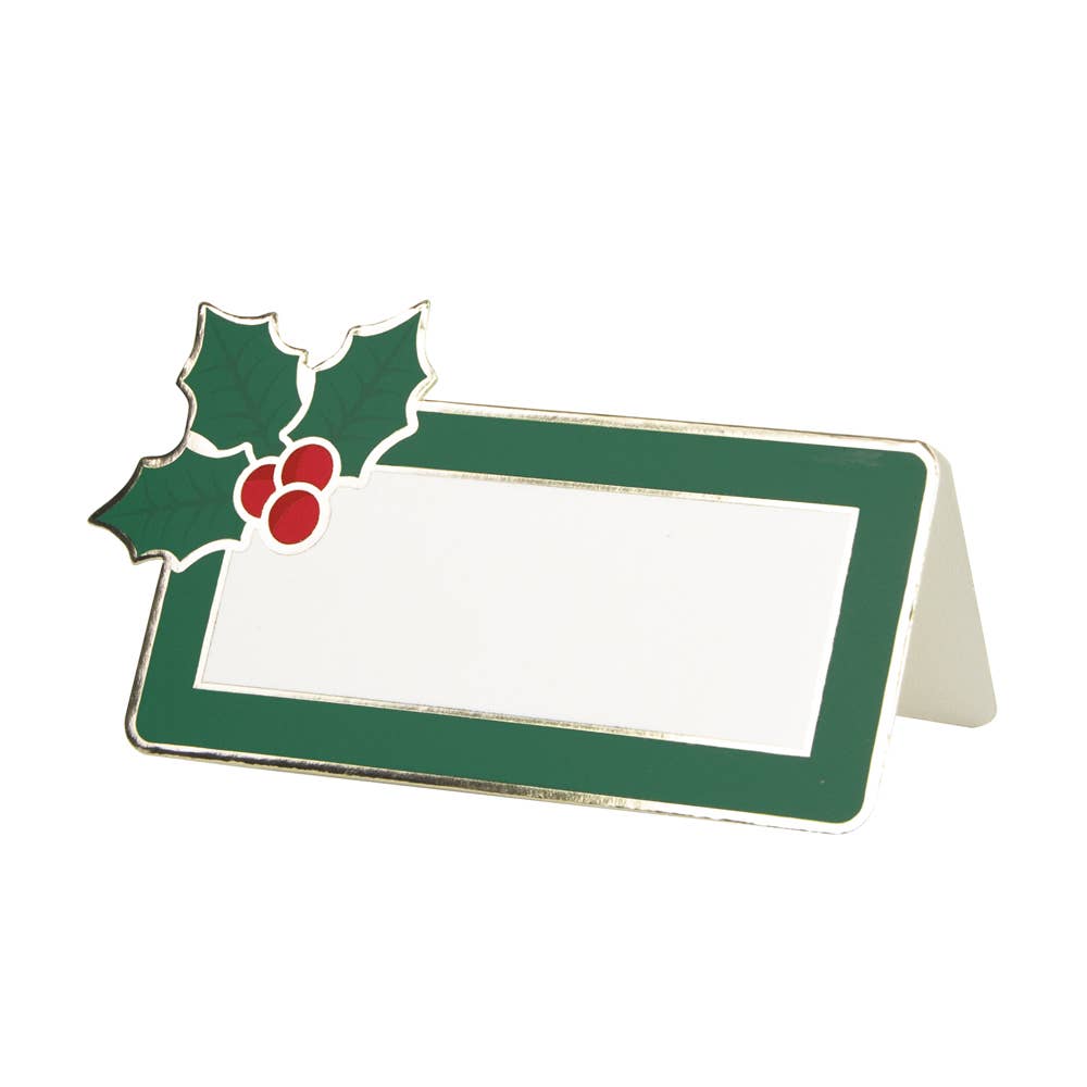 CHRISTMAS HOLLY PLACE MARKER X 8PCS