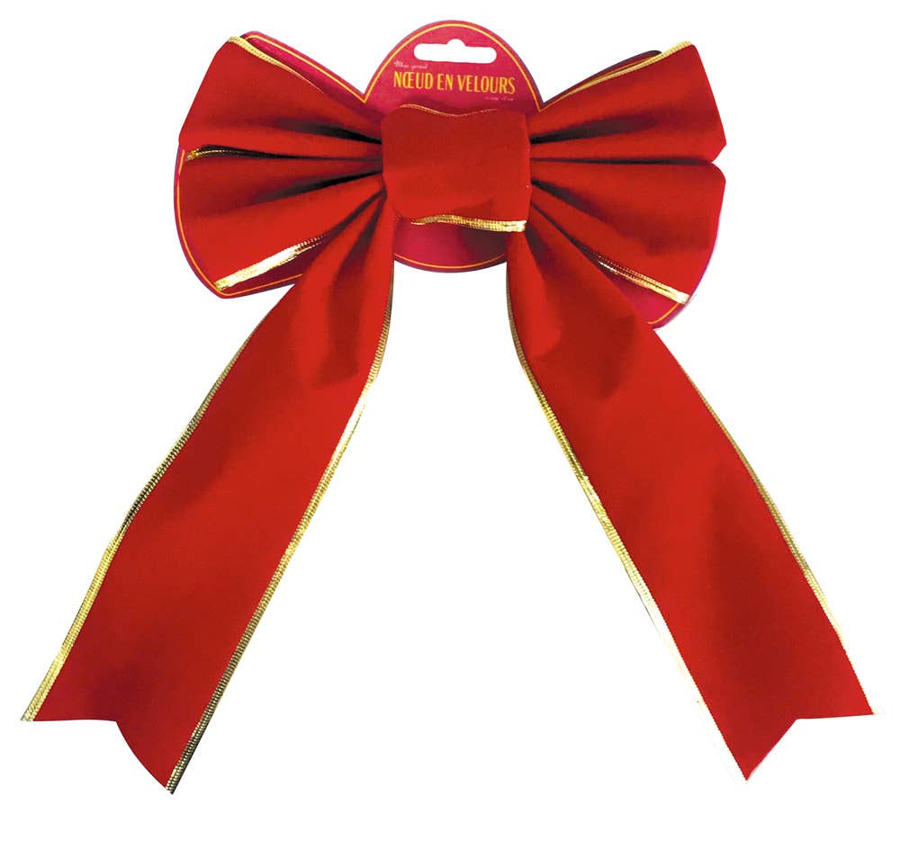 RED AND GOLD VELVET BOW SIZE M