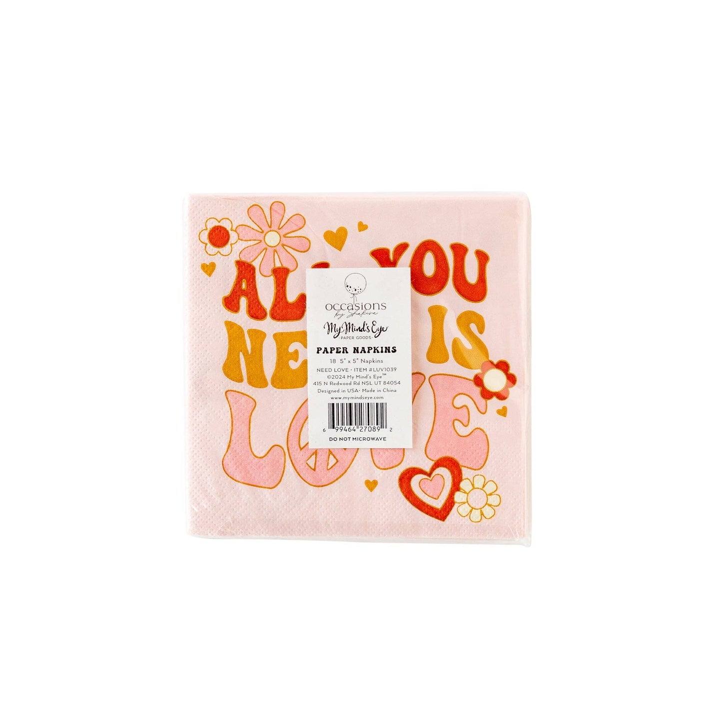 My Mind’s Eye - LUV1039 - Occasions by Shakira - All you Need is Love Napkin