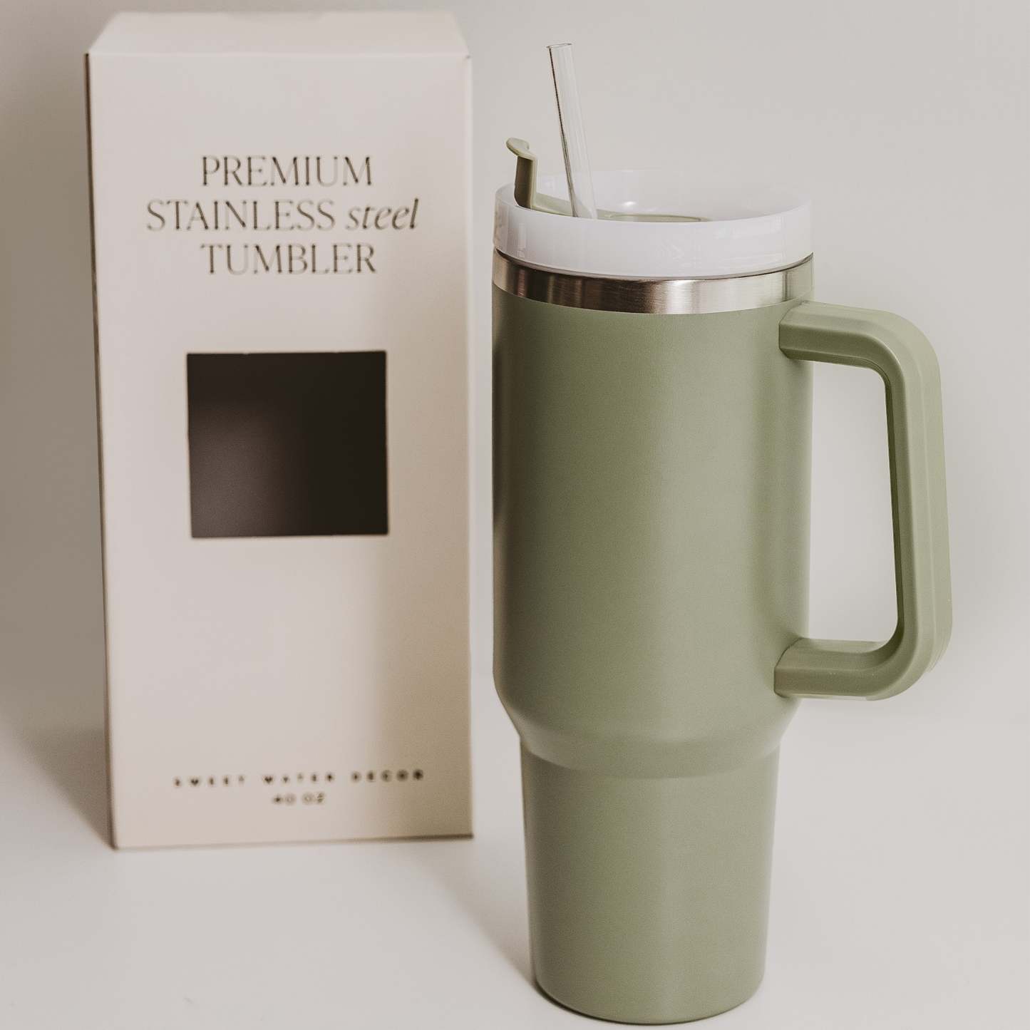 Sage Green 40 oz Travel Tumbler - Home Decor & Gifts