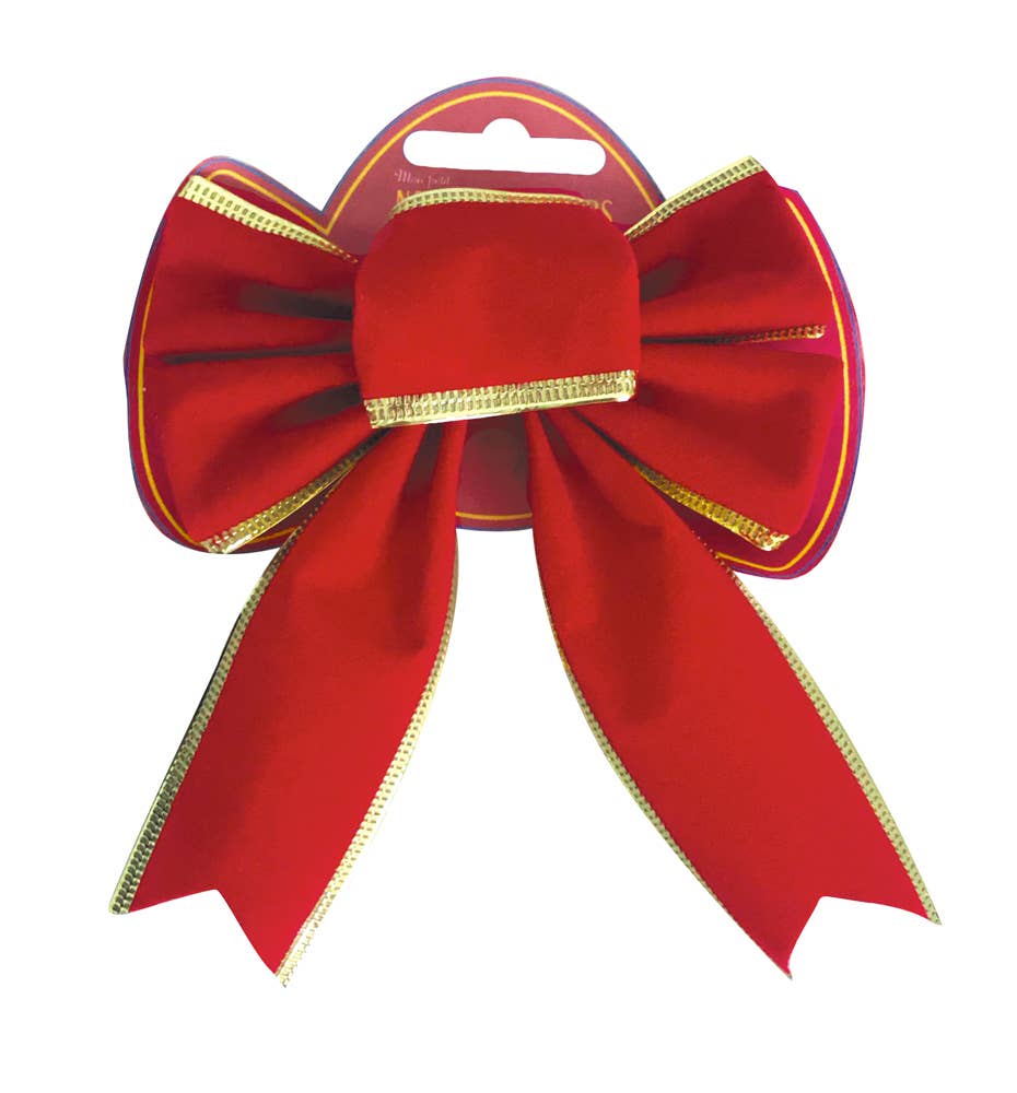 RED AND GOLD VELVET BOW SIZE S