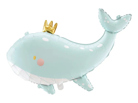 Foil balloon Whale, 93x60 cm, sky-blue