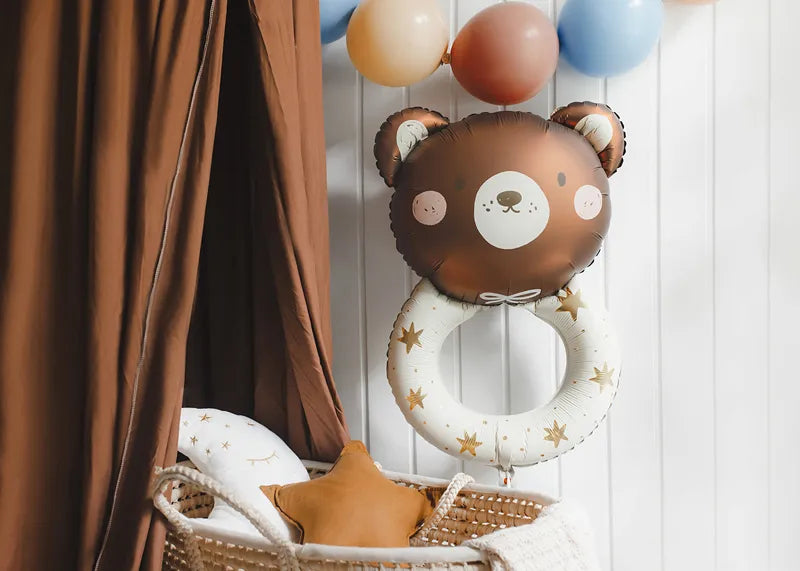 Foil balloon Rattle bear, 61x88 cm, mix