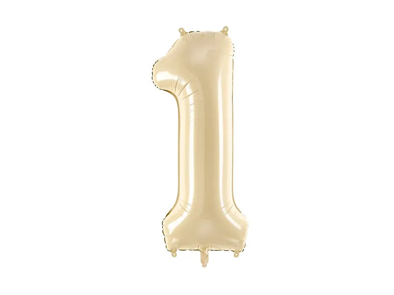 Foil Balloon Number ''1'', 72cm, beige