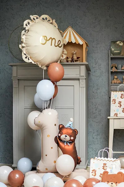 Foil Balloon Number '1' with Bear, 81 x 72 cm