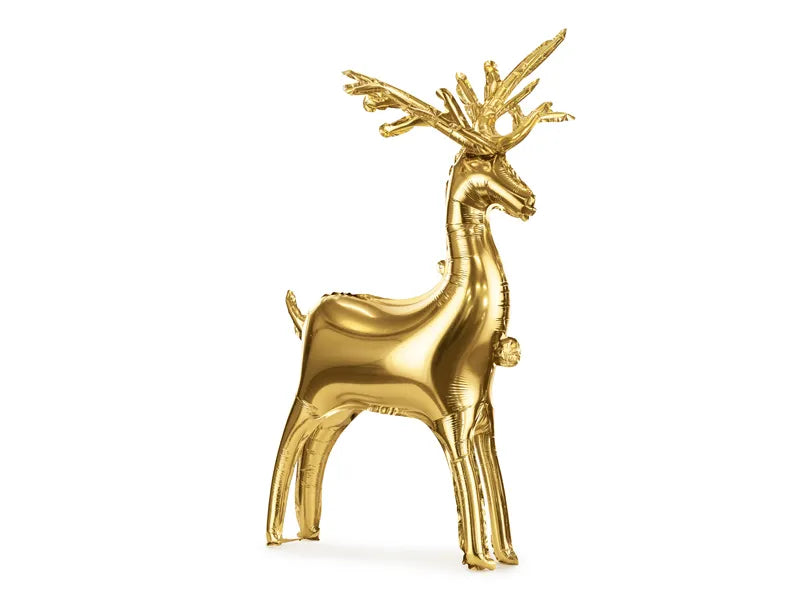 Standing foil balloon Reindeer, 73 x 42 cm, gold