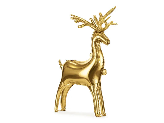 Standing foil balloon Reindeer, 73 x 42 cm, gold