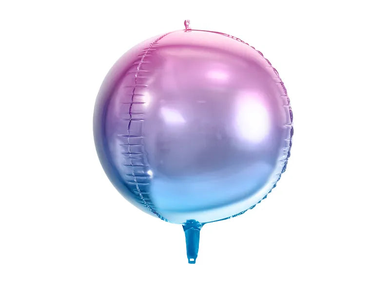 Foil Balloon Ombre Ball, violet and blue, 35cm