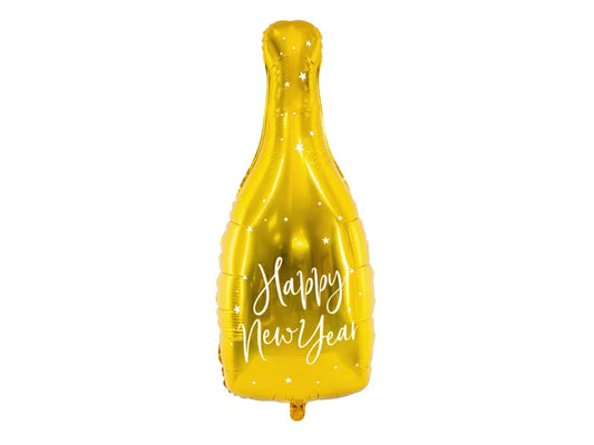 Foil balloon Bottle - Happy New Year, 32x82cm, gold