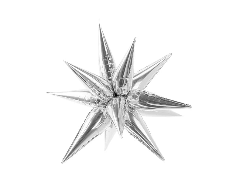 Foil balloon Star 3D, 95cm, silver