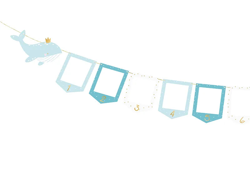 Photo frame garland - Whale, 10.5x15 cm, mix